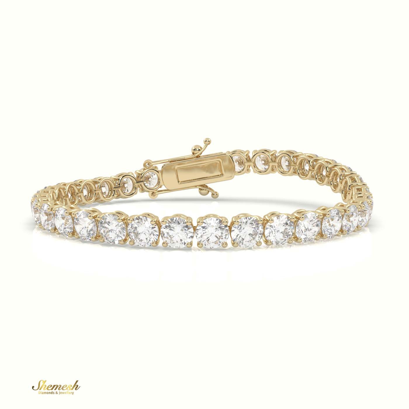 18K Gold 5.0 mm Round Shape Diamond Tennis Bracelet In Round Setting - shemesh_diamonds