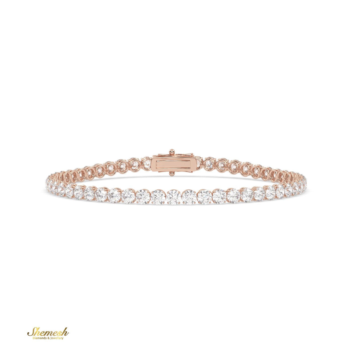 18K Gold 3.0 mm Round Shape Diamond Tennis Bracelet In Round Setting - shemesh_diamonds