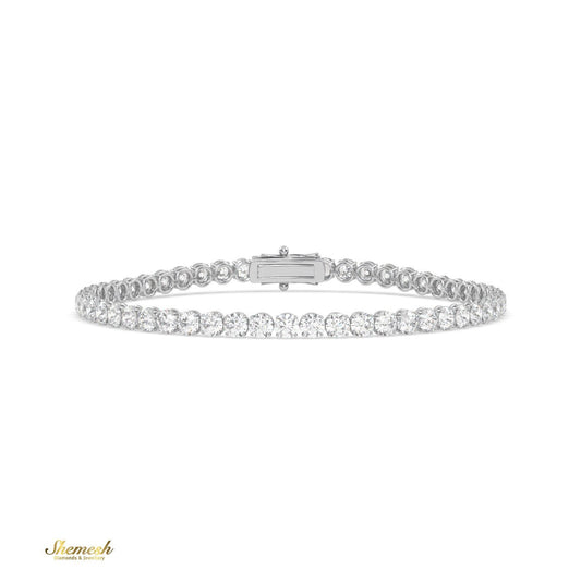 18K Gold 3.0 mm Round Shape Diamond Tennis Bracelet In Round Setting - shemesh_diamonds