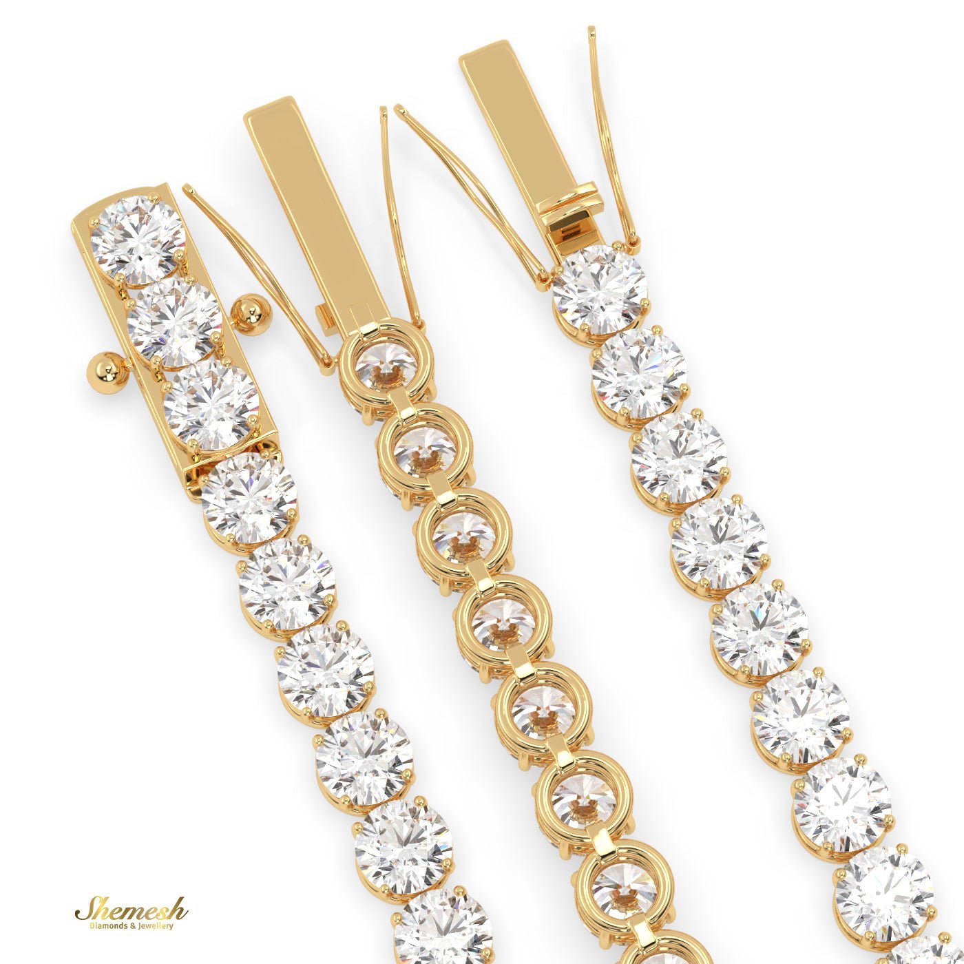 18K Gold 3.0 mm Round Shape Diamond Tennis Bracelet In Round Setting - shemesh_diamonds