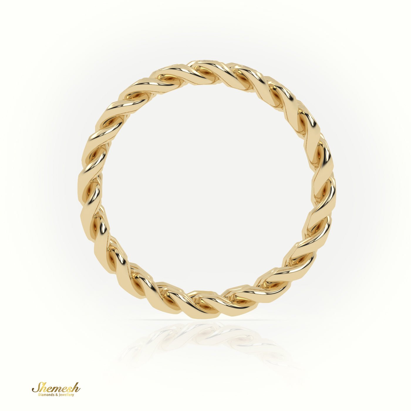 18K Gold Cuban Link Diamond Ring - shemesh_diamonds