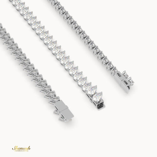 18k Gold (6*4mm) 3 Prong Pear Diamond Tennis Bracelet - shemesh_diamonds