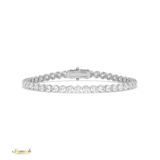 18K Gold 3.30mm Round Diamond Tennis Bracelet - shemesh_diamonds