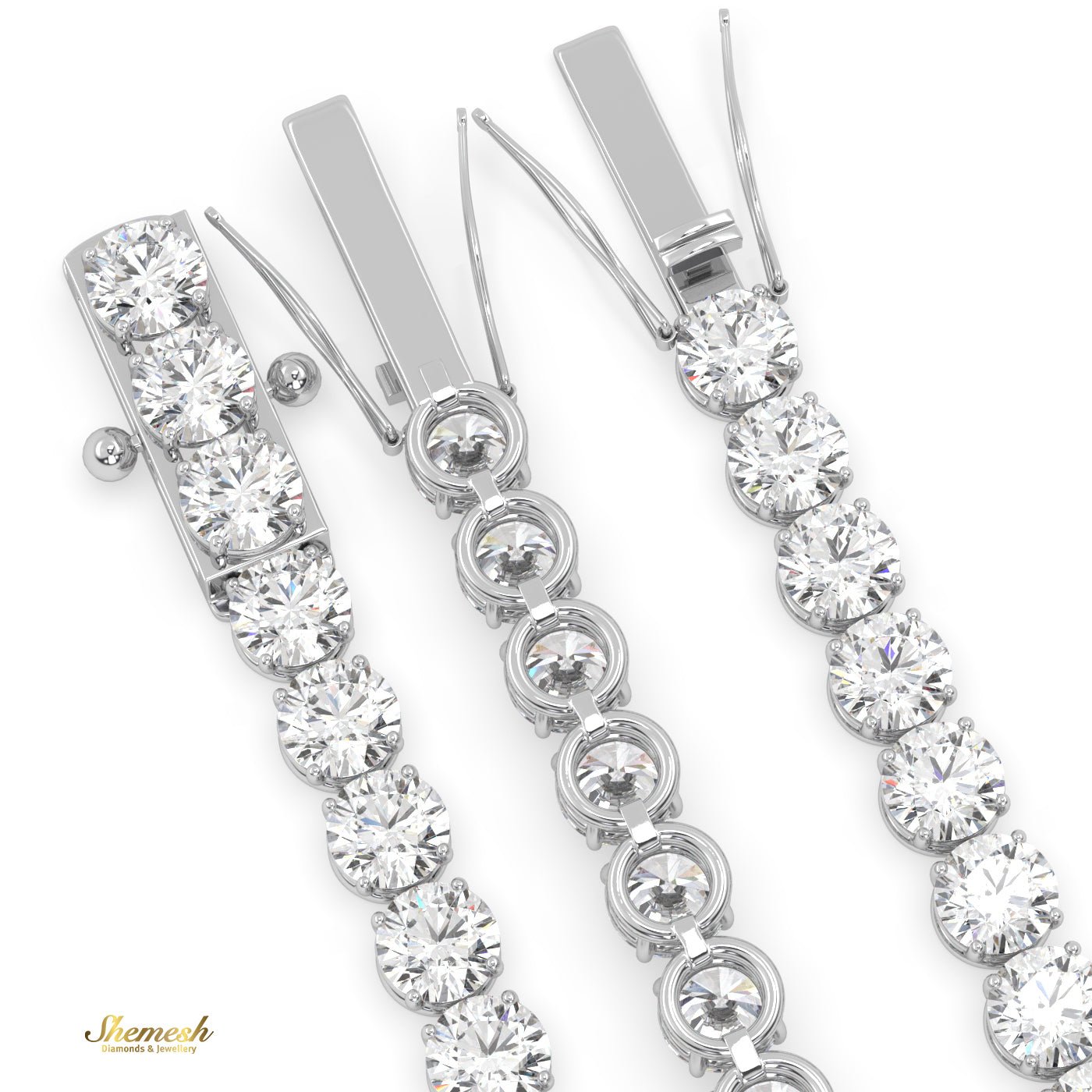 18K Gold 3.30mm Round Diamond Tennis Bracelet - shemesh_diamonds