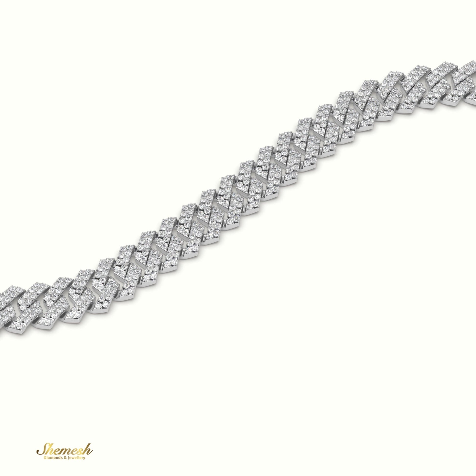 18K Gold 8mm Diamond Cuban Link Bracelet - shemesh_diamonds