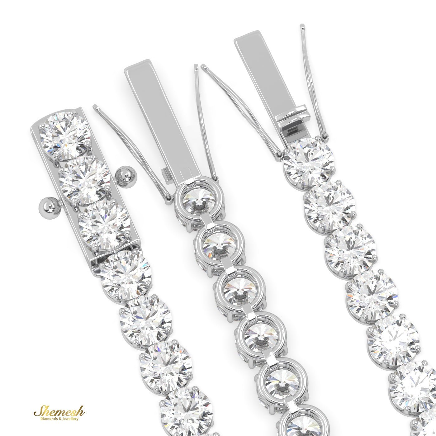 18K Gold 3.80mm 4 Prong Round Shape Diamond Tennis Bracelet - shemesh_diamonds