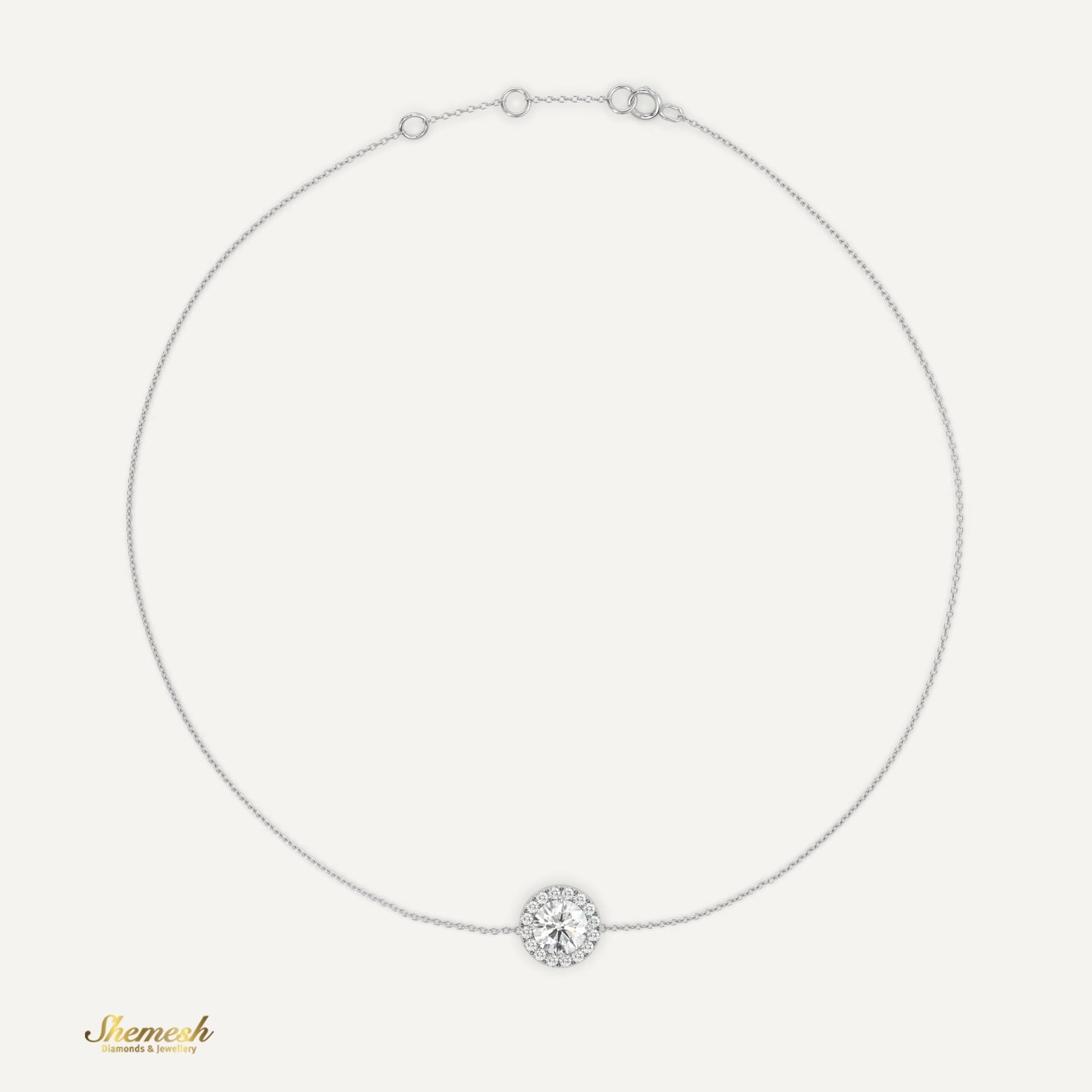 18K Gold Halo Diamond Bracelet - shemesh_diamonds