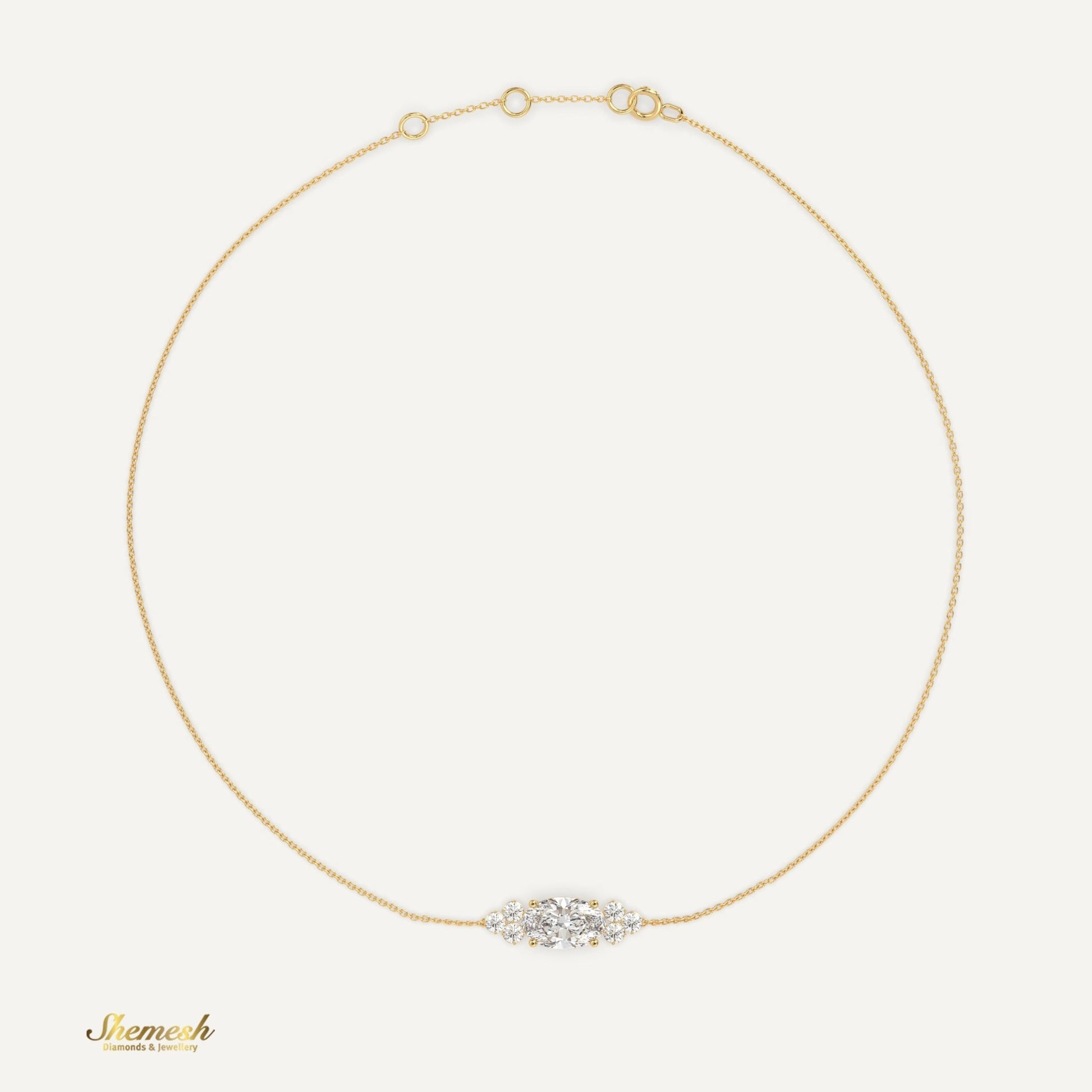 18K Gold Oval Diamond Stylish Bracelet - shemesh_diamonds