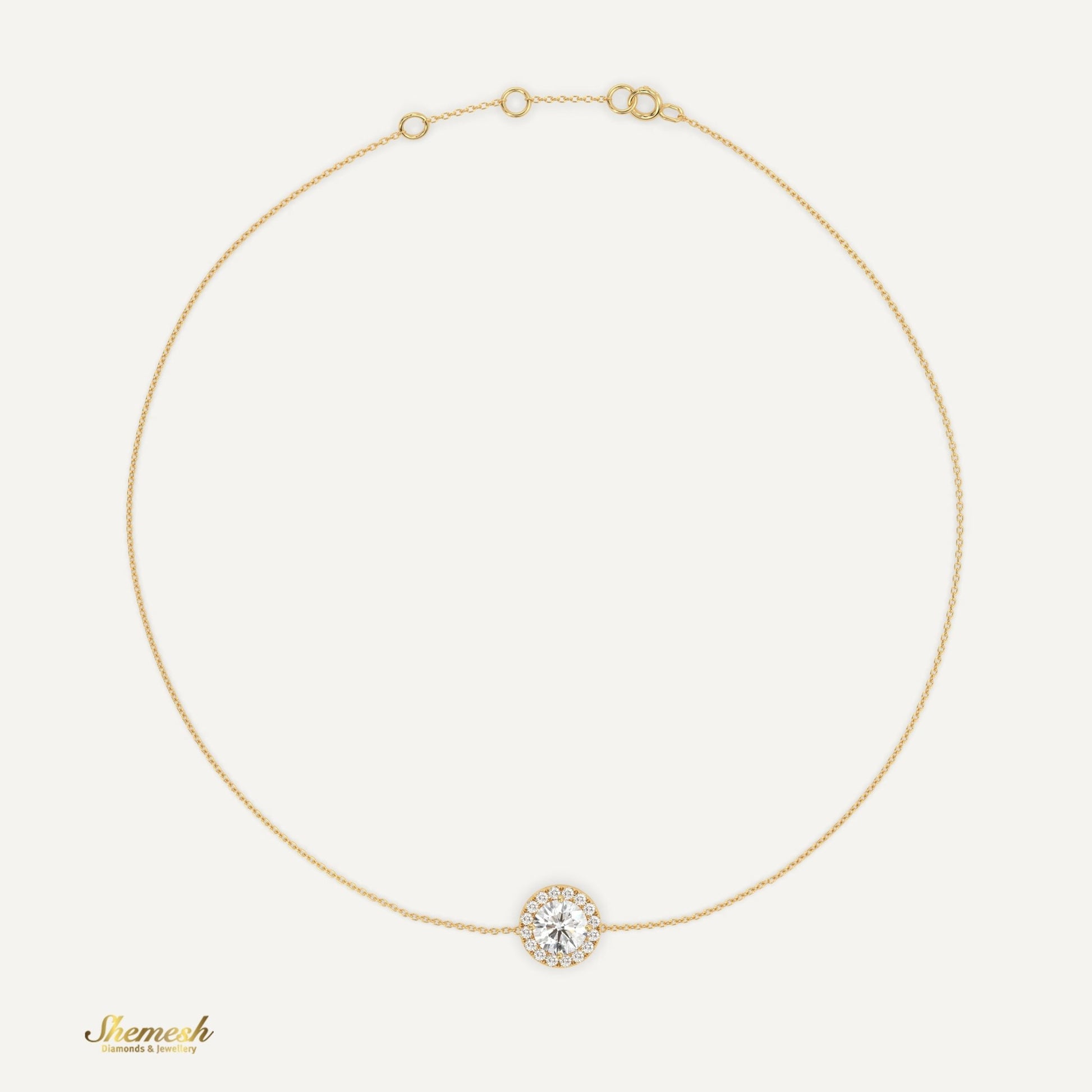 18K Gold Halo Diamond Bracelet - shemesh_diamonds