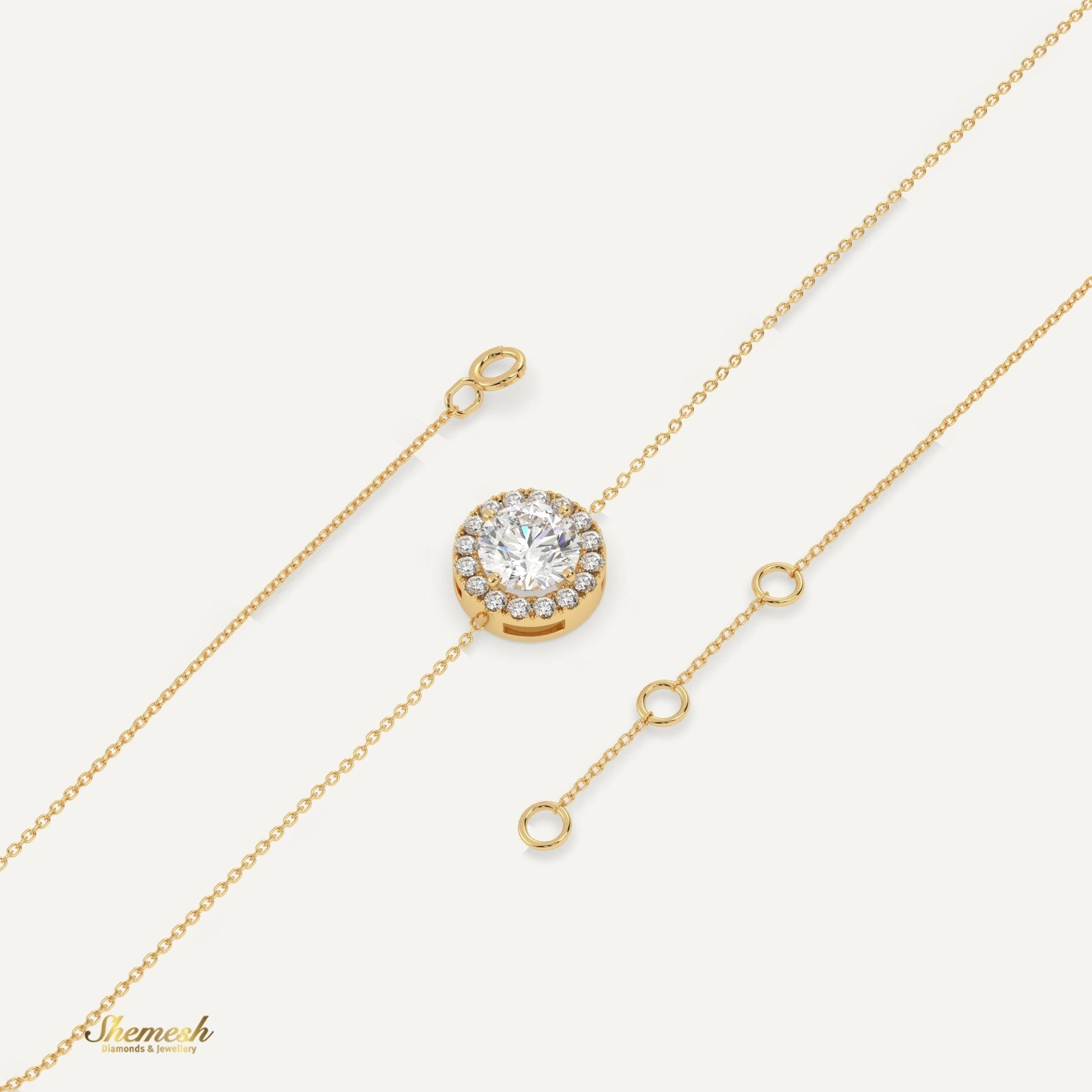 18K Gold Halo Diamond Bracelet - shemesh_diamonds