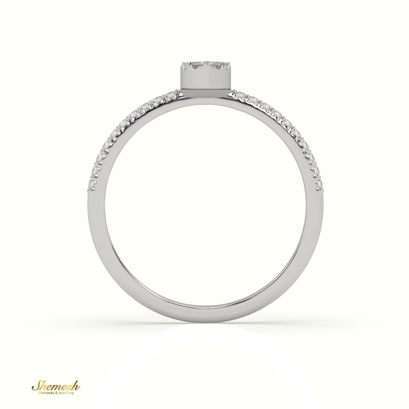 18K Gold Invinsible Baguette and Round Diamond Open Ring - shemesh_diamonds