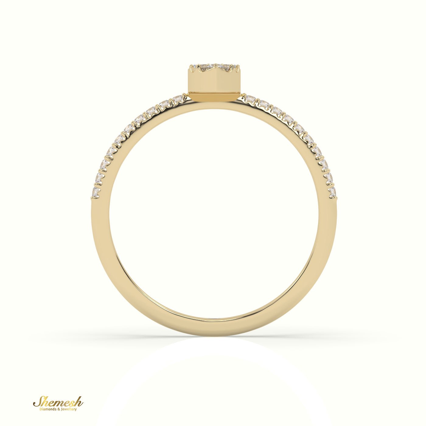 18K Gold Invinsible Baguette and Round Diamond Open Ring - shemesh_diamonds