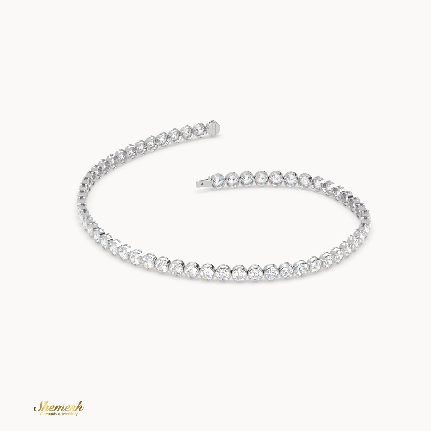 18K Gold 2.70 mm Diamond Tennis Bracelet with Bezel Set - shemesh_diamonds