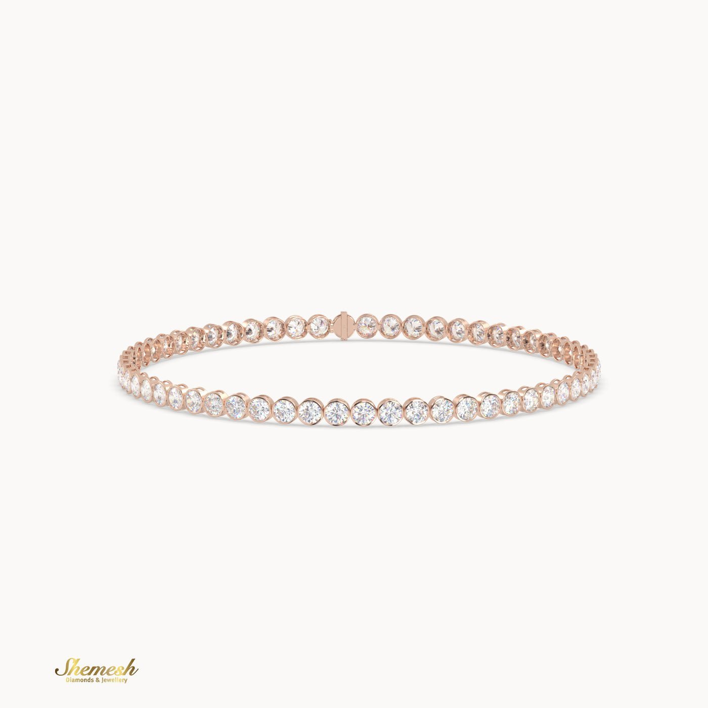 18K Gold 2.70 mm Diamond Tennis Bracelet with Bezel Set - shemesh_diamonds