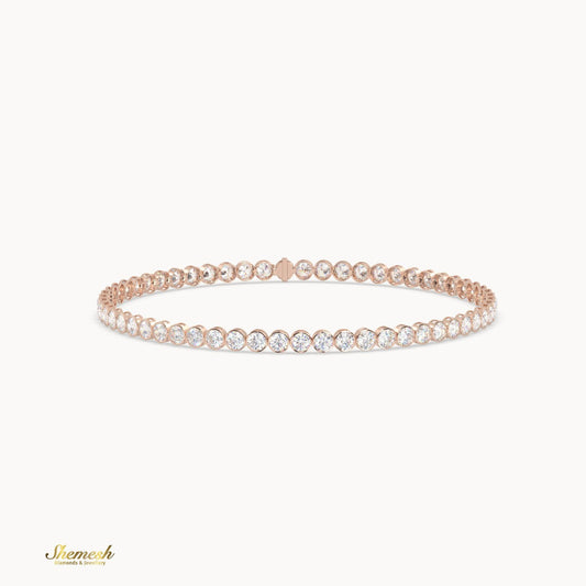 18K Gold 2.70 mm Diamond Tennis Bracelet with Bezel Set - shemesh_diamonds