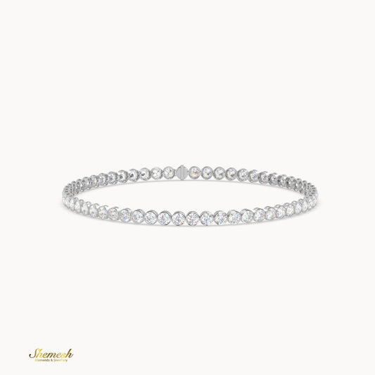 18K Gold 2.70 mm Diamond Tennis Bracelet with Bezel Set - shemesh_diamonds