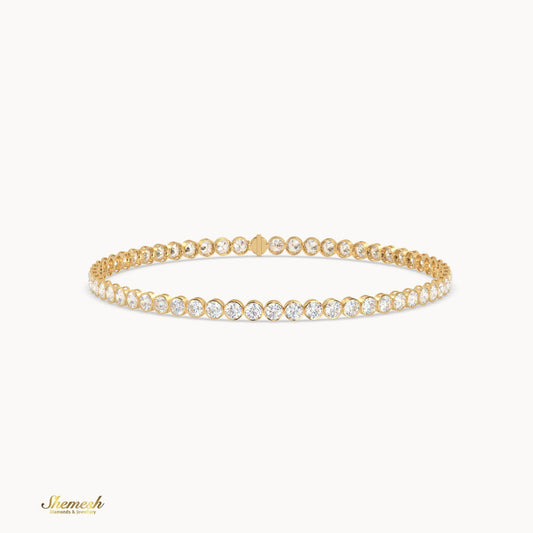 18K Gold 2.70 mm Diamond Tennis Bracelet with Bezel Set - shemesh_diamonds