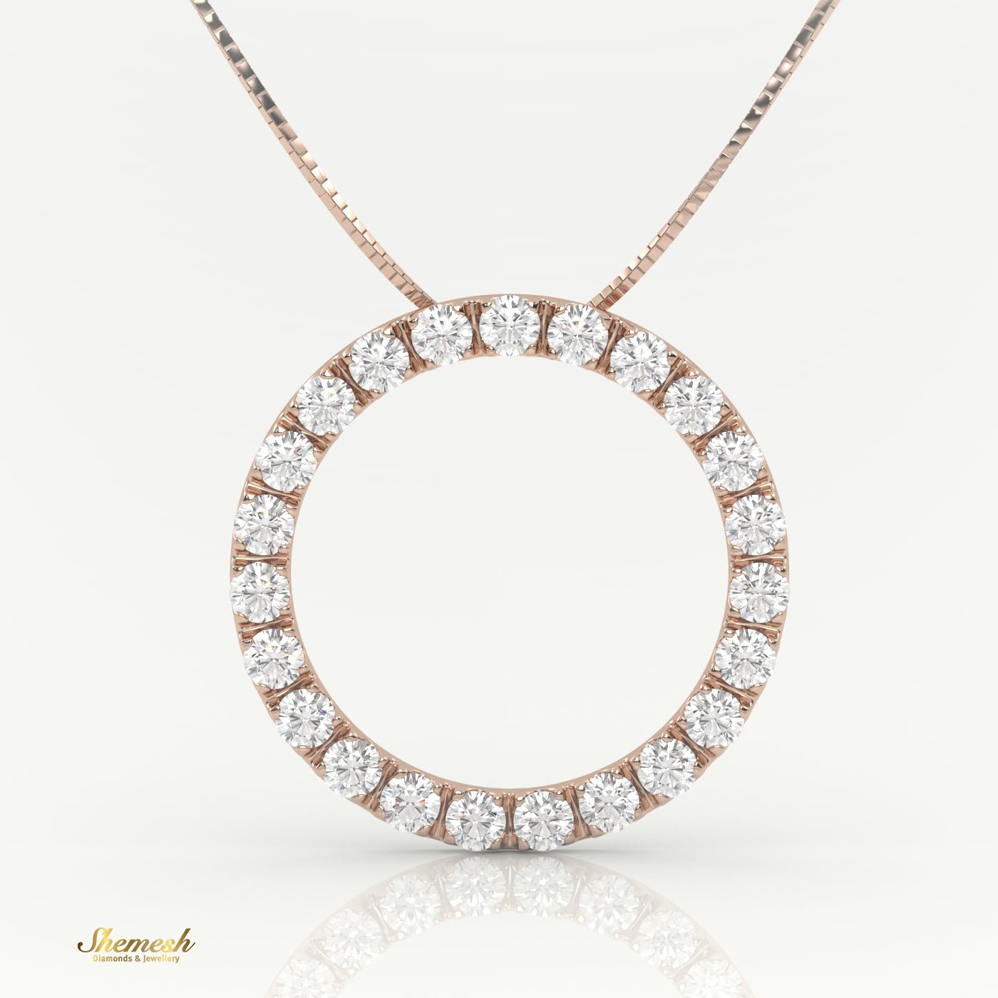 18K Gold Circle of Life Pendant Diamond Necklace - shemesh_diamonds