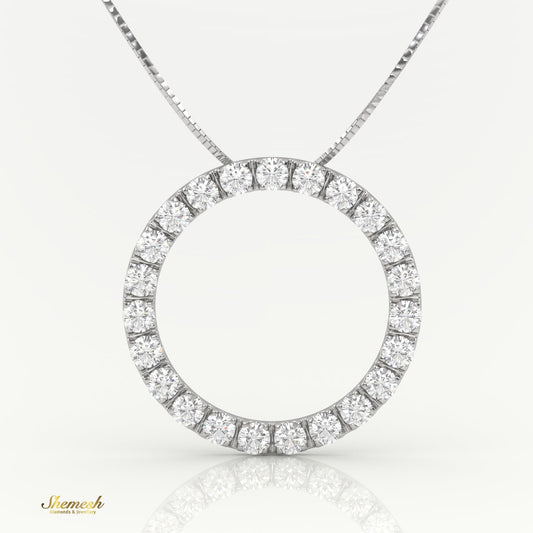 18K Gold Circle of Life Pendant Diamond Necklace - shemesh_diamonds