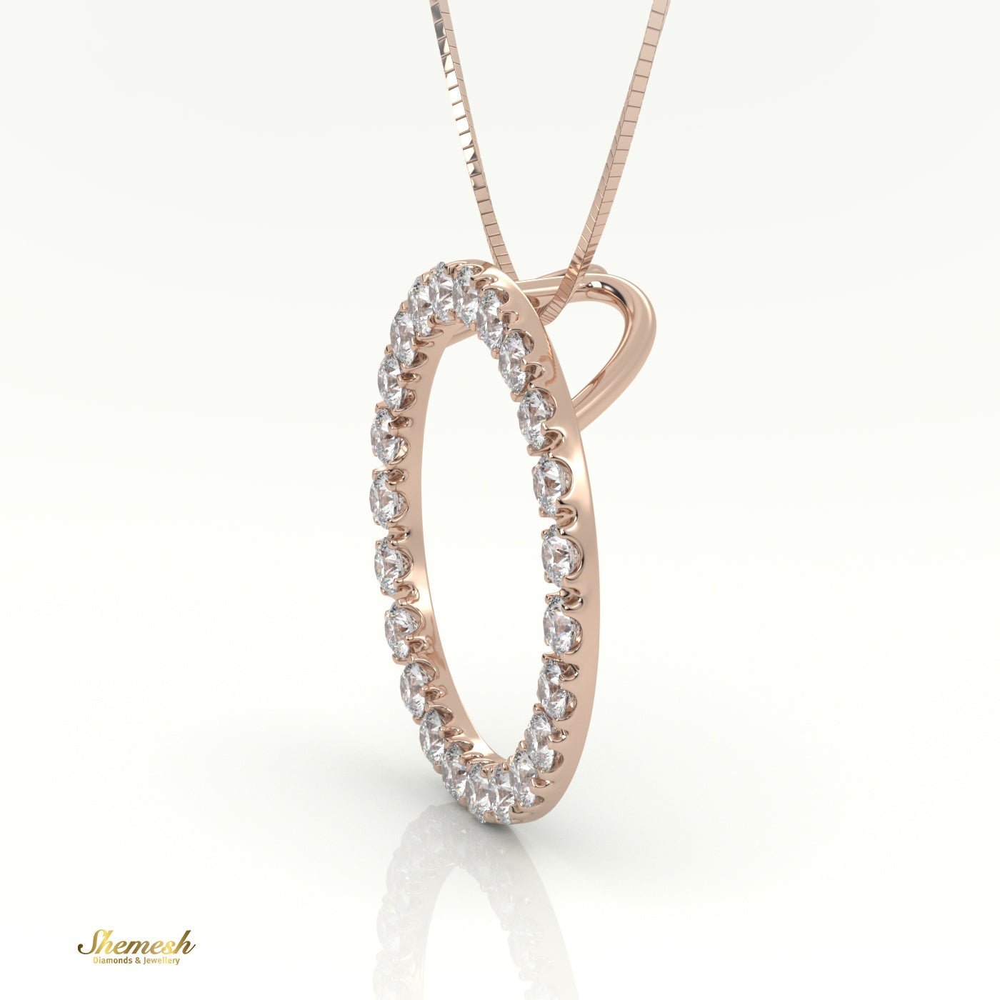 18K Gold Circle of Life Pendant Diamond Necklace - shemesh_diamonds