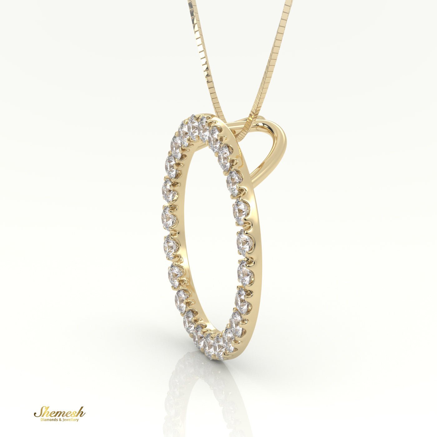 18K Gold Circle of Life Pendant Diamond Necklace - shemesh_diamonds