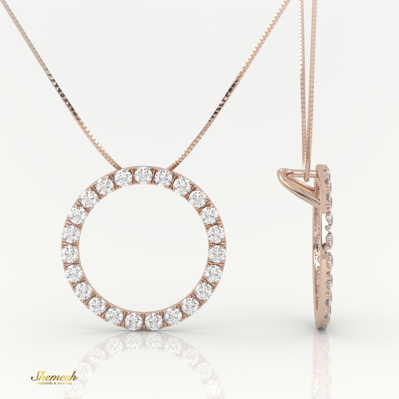 18K Gold Circle of Life Pendant Diamond Necklace - shemesh_diamonds