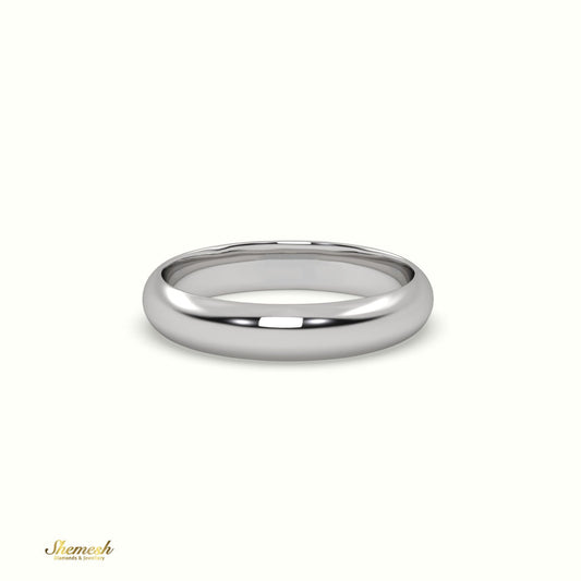 18K Gold D Shape Flat Wedding Band - shemesh_diamonds