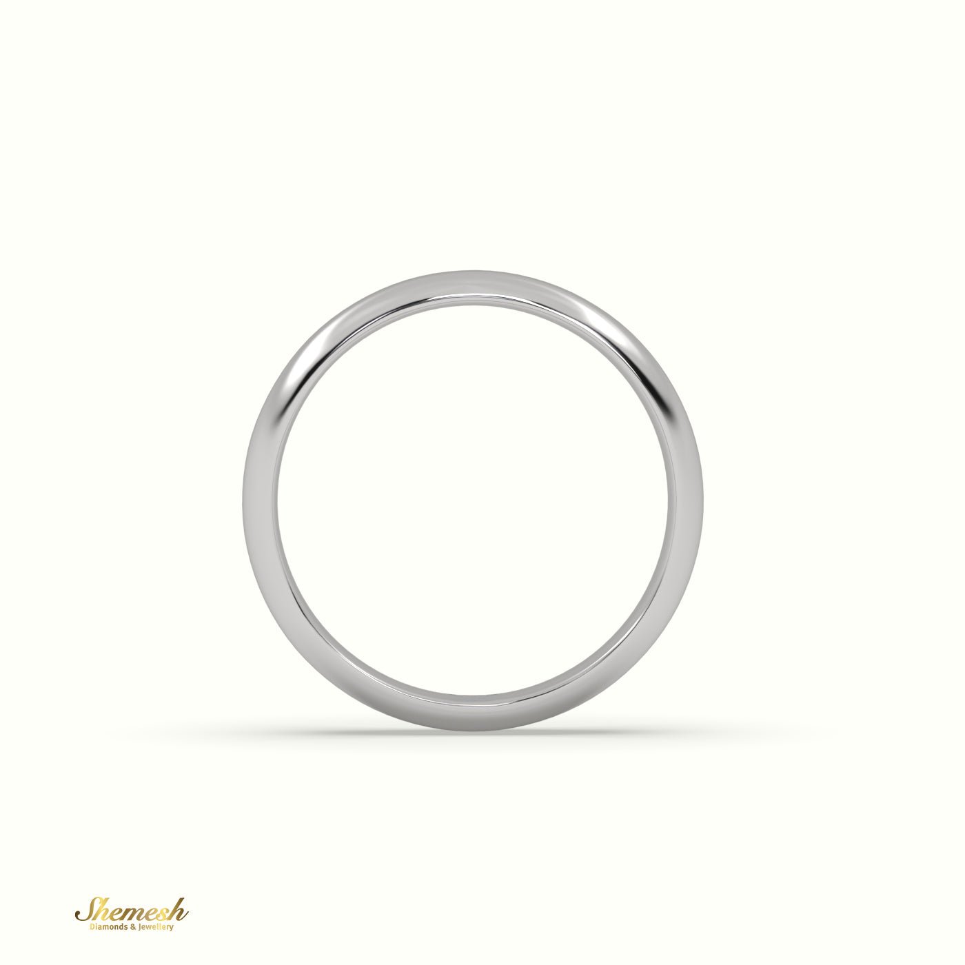 18K Gold D Shape Flat Wedding Band - shemesh_diamonds