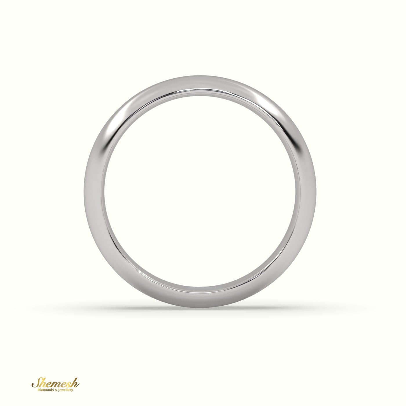 18K Gold D Shape Flat Wedding Band - shemesh_diamonds