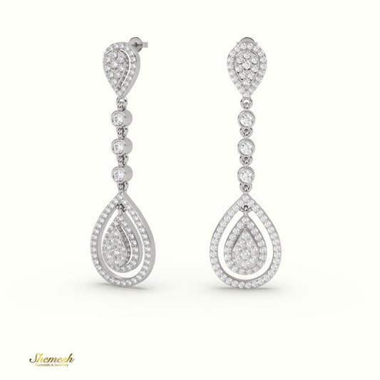 18K Gold Round Diamond Chandelier Earrings - shemesh_diamonds