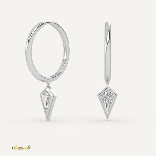 18K Gold Drop Pendant Hoop Earrings - shemesh_diamonds