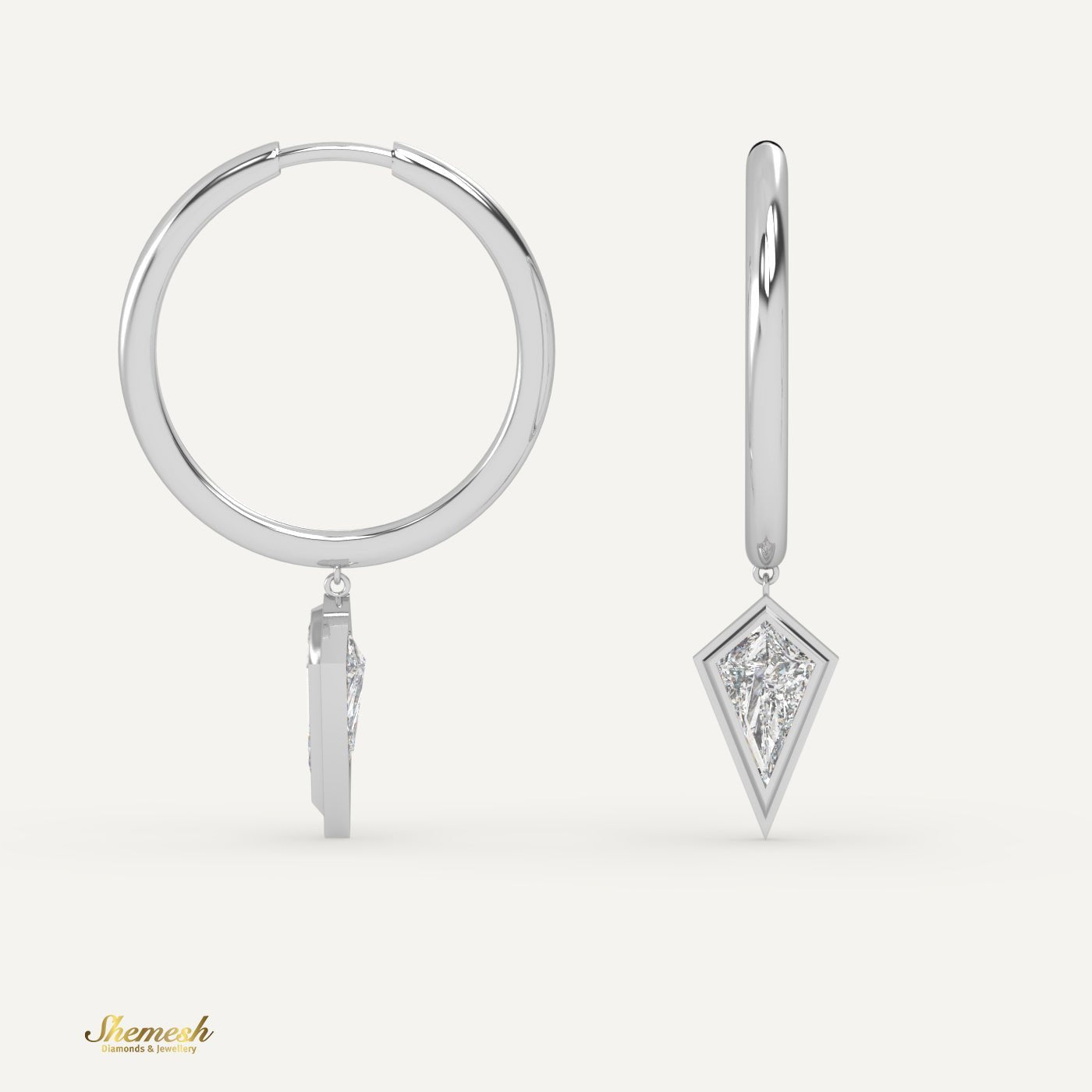 18K Gold Drop Pendant Hoop Earrings - shemesh_diamonds