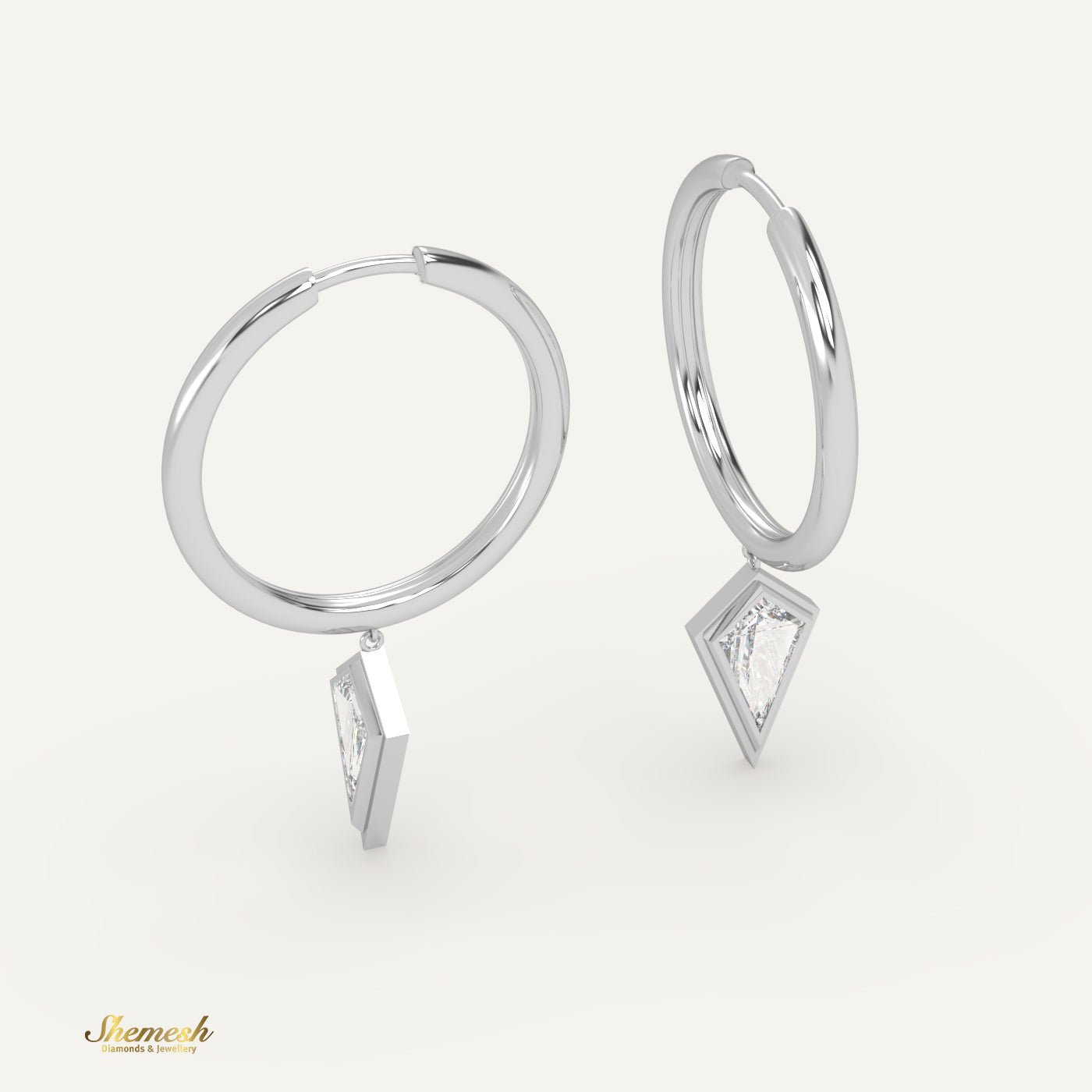 18K Gold Drop Pendant Hoop Earrings - shemesh_diamonds