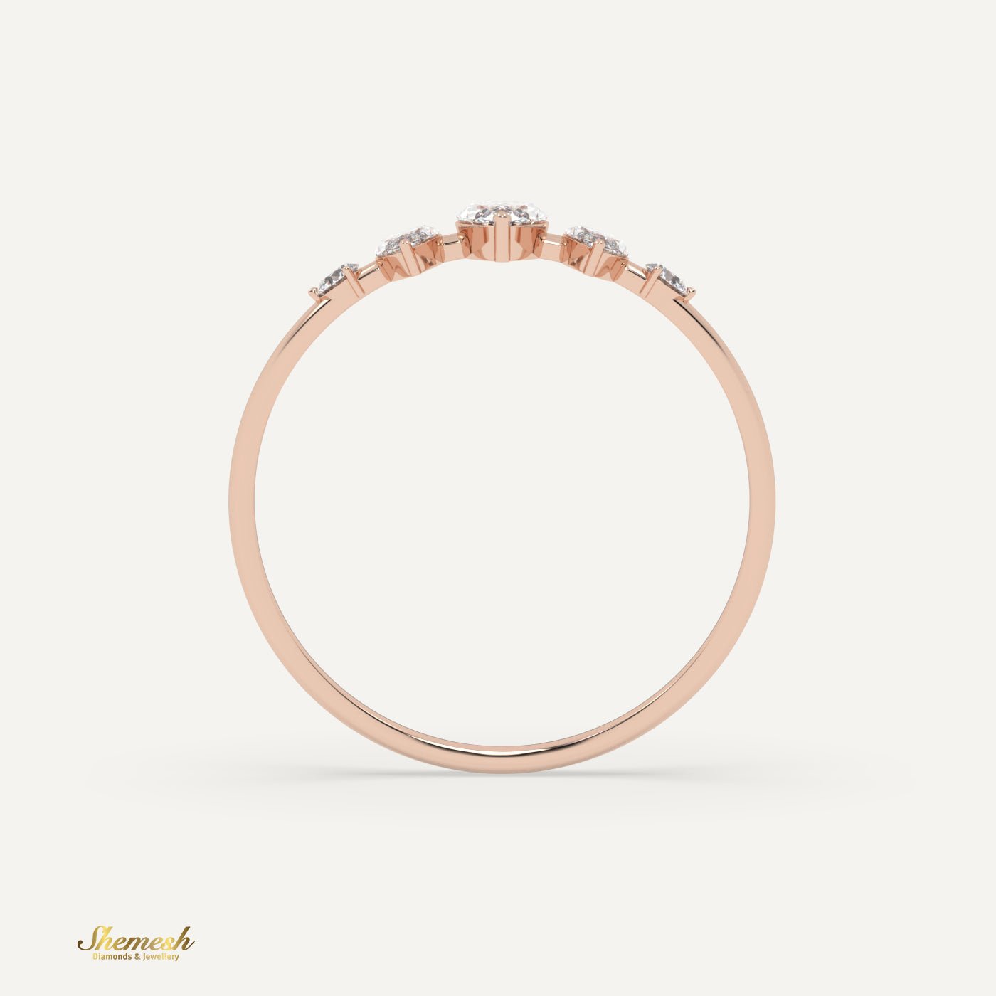 18K Gold Marquise & Round Diamond Diamond Ring - shemesh_diamonds