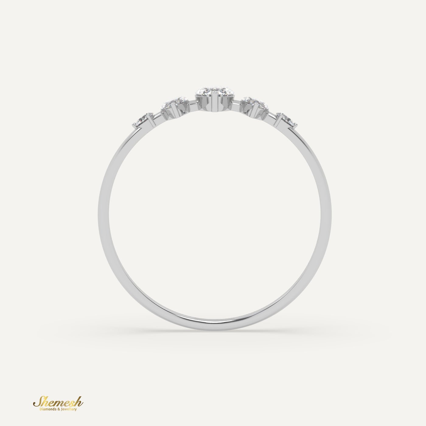 18K Gold Marquise & Round Diamond Designer Ring - shemesh_diamonds