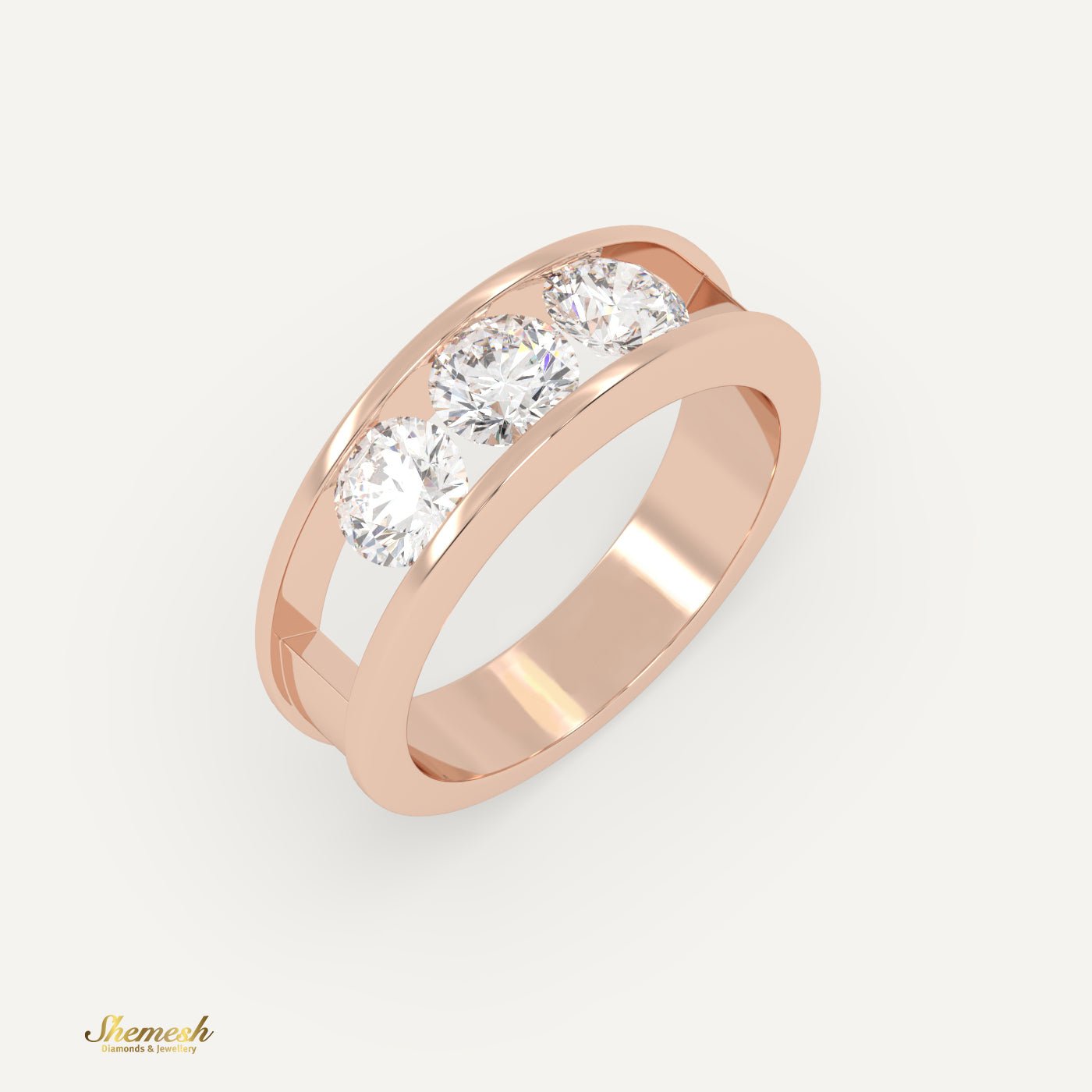 18K Gold 3 - Round Diamond Ring - shemesh_diamonds