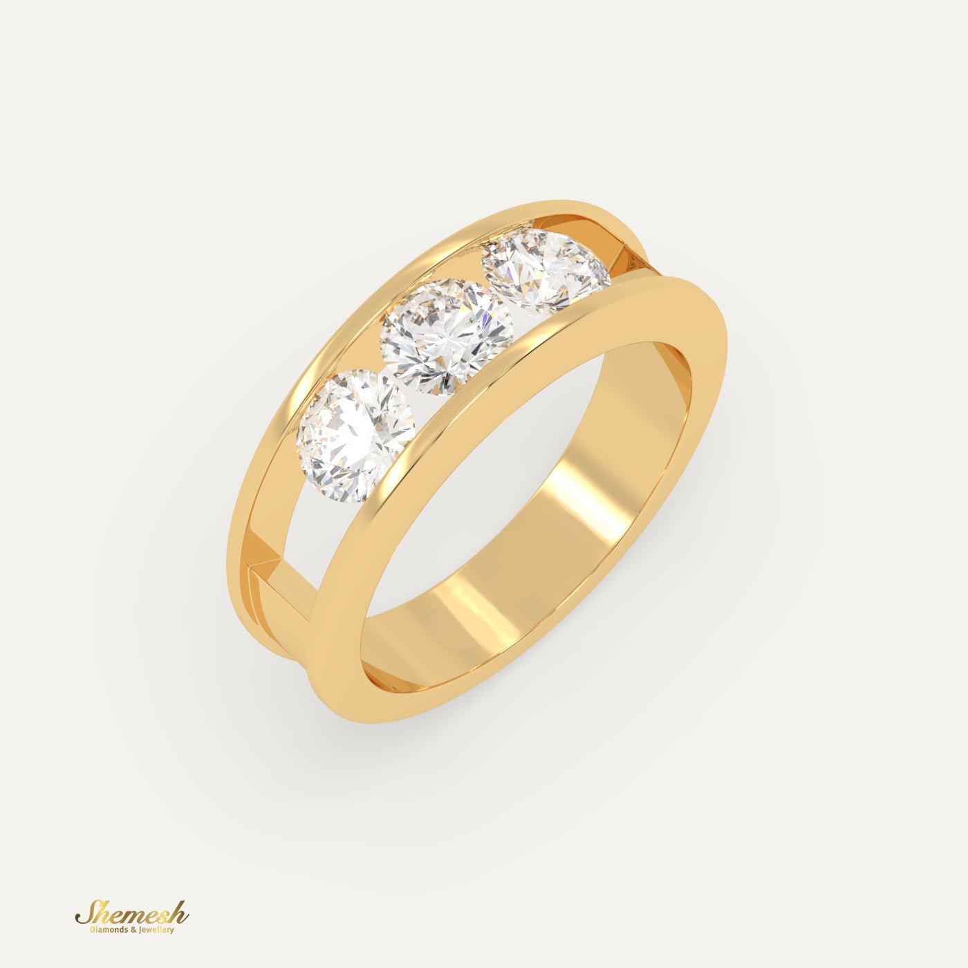 18K Gold 3 - Round Diamond Ring - shemesh_diamonds