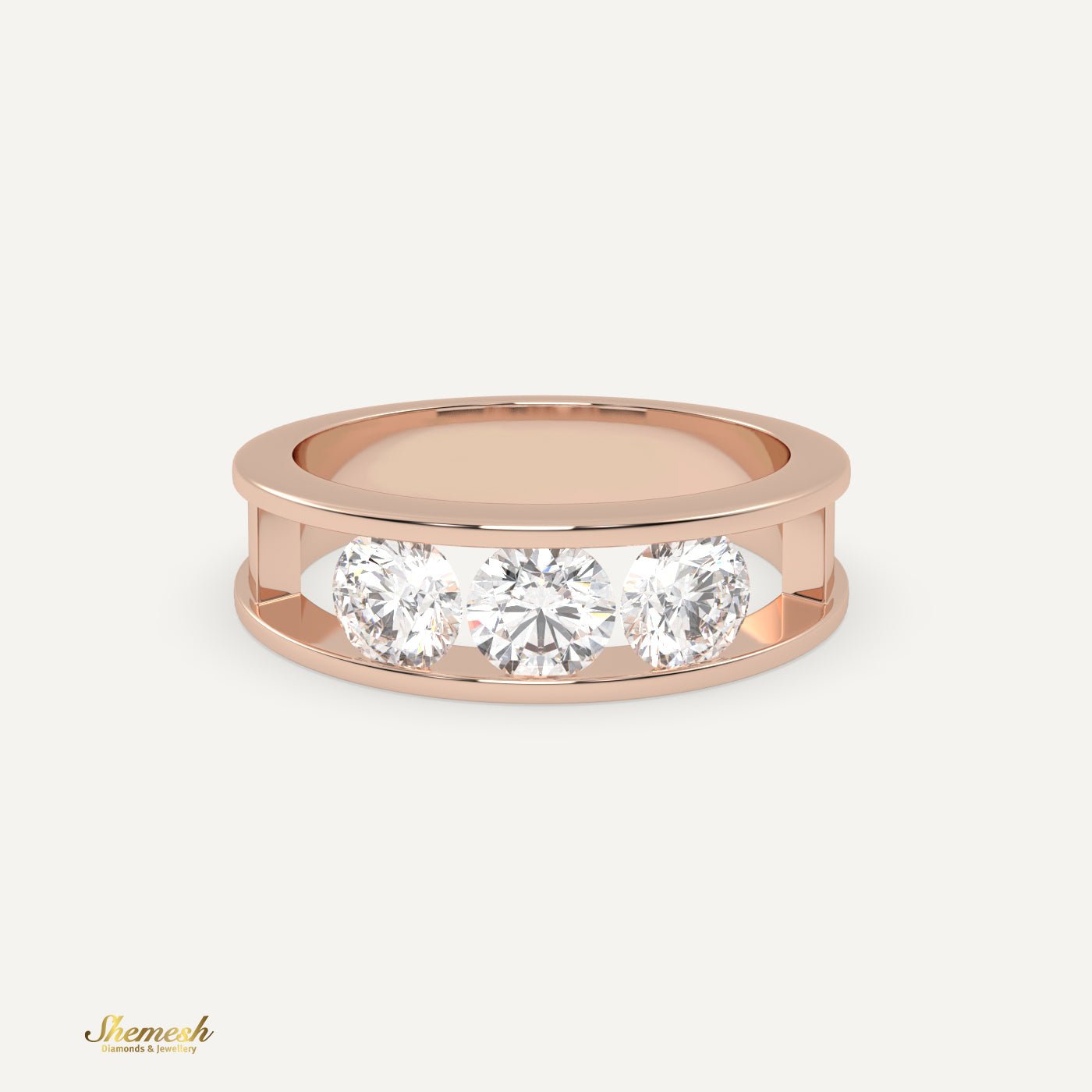 18K Gold 3 - Round Diamond Ring - shemesh_diamonds