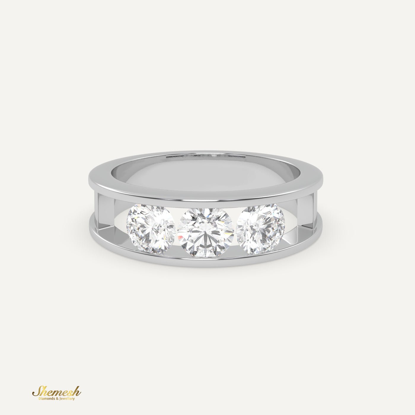 18K Gold 3 - Round Diamond Ring - shemesh_diamonds