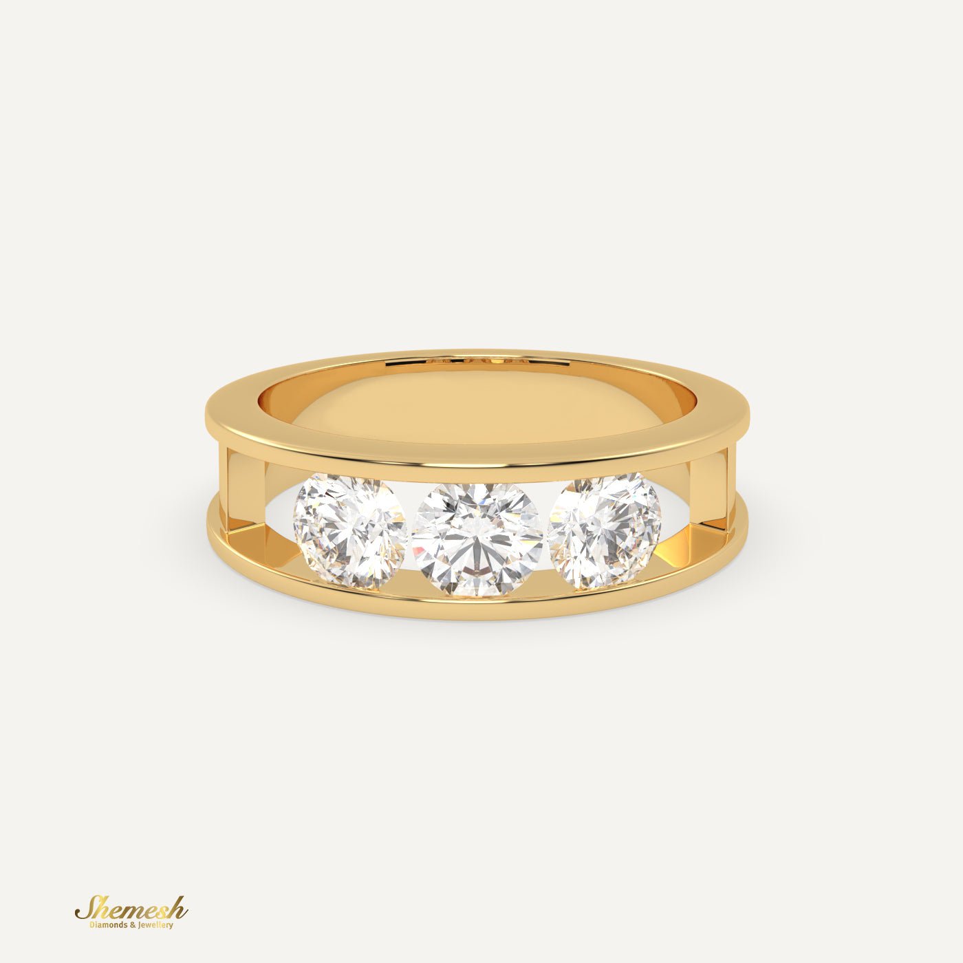 18K Gold 3 - Round Diamond Ring - shemesh_diamonds