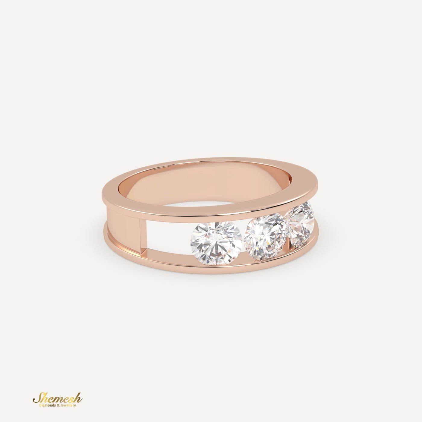 18K Gold 3 - Round Diamond Ring - shemesh_diamonds