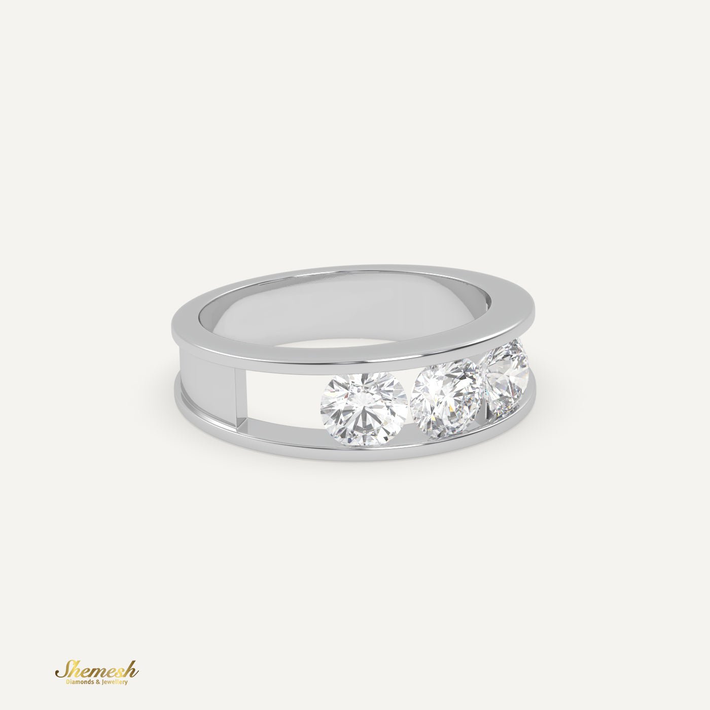 18K Gold 3 - Round Diamond Ring - shemesh_diamonds