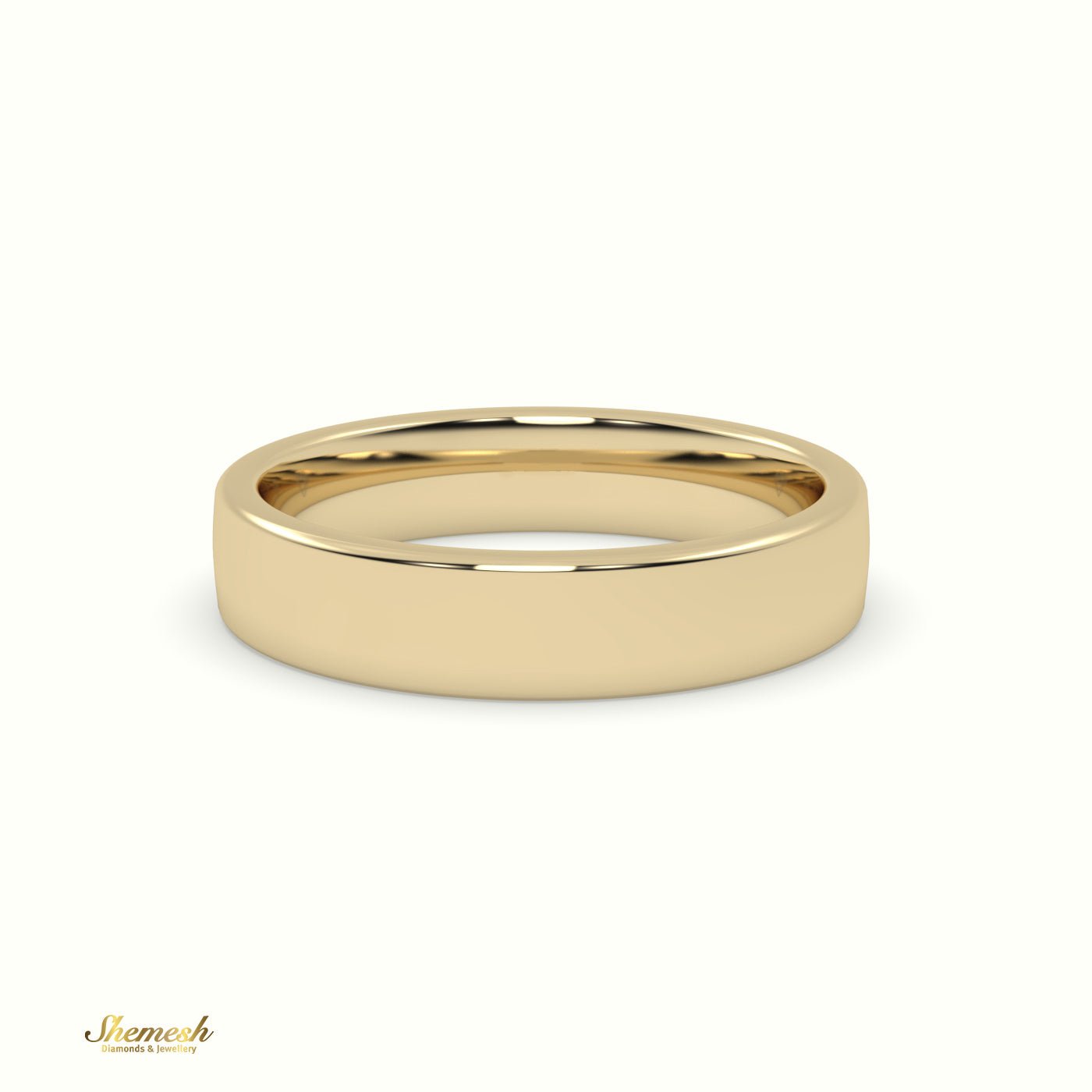 18K Gold Comfort Fit Classic Wedding Band for Men - shemesh_diamonds