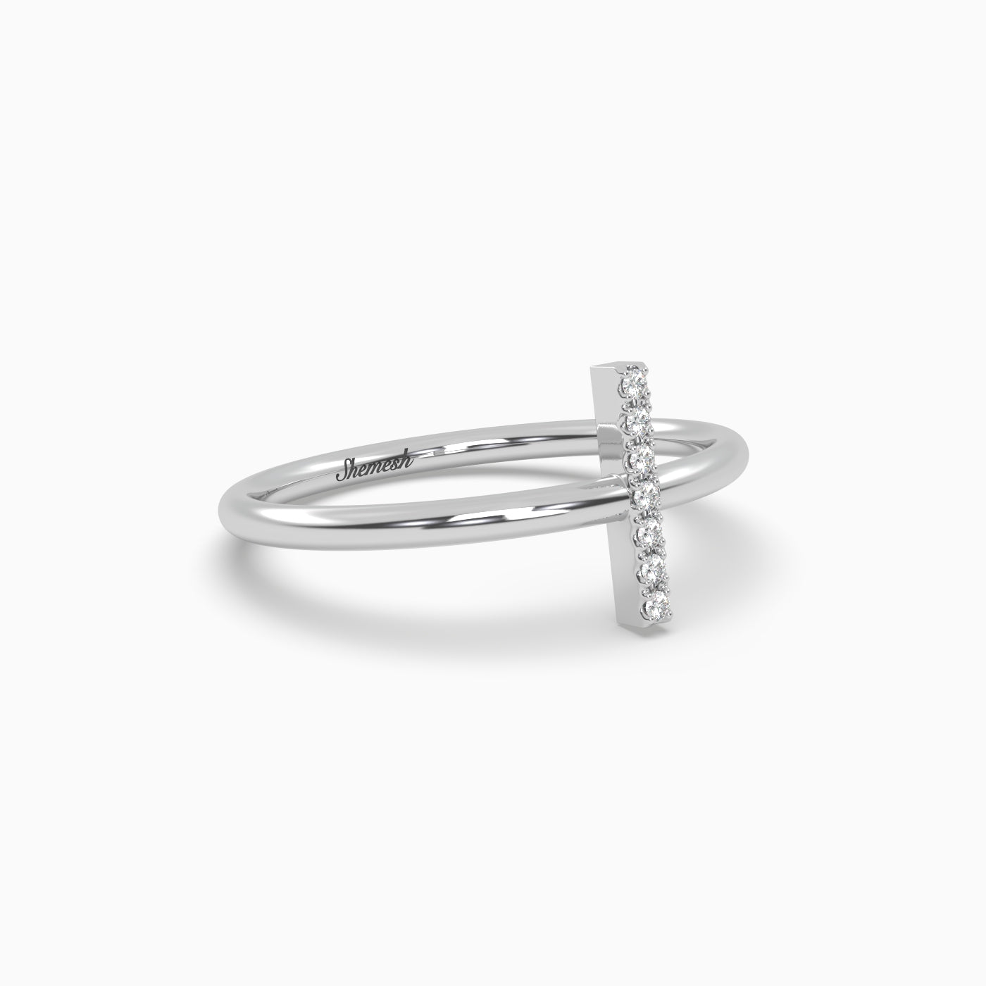 18K Gold "I" Initial Ring - shemesh_diamonds