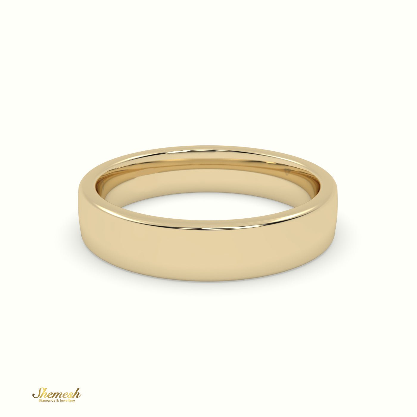 18K Gold Comfort Fit Classic Wedding Band for Men - shemesh_diamonds