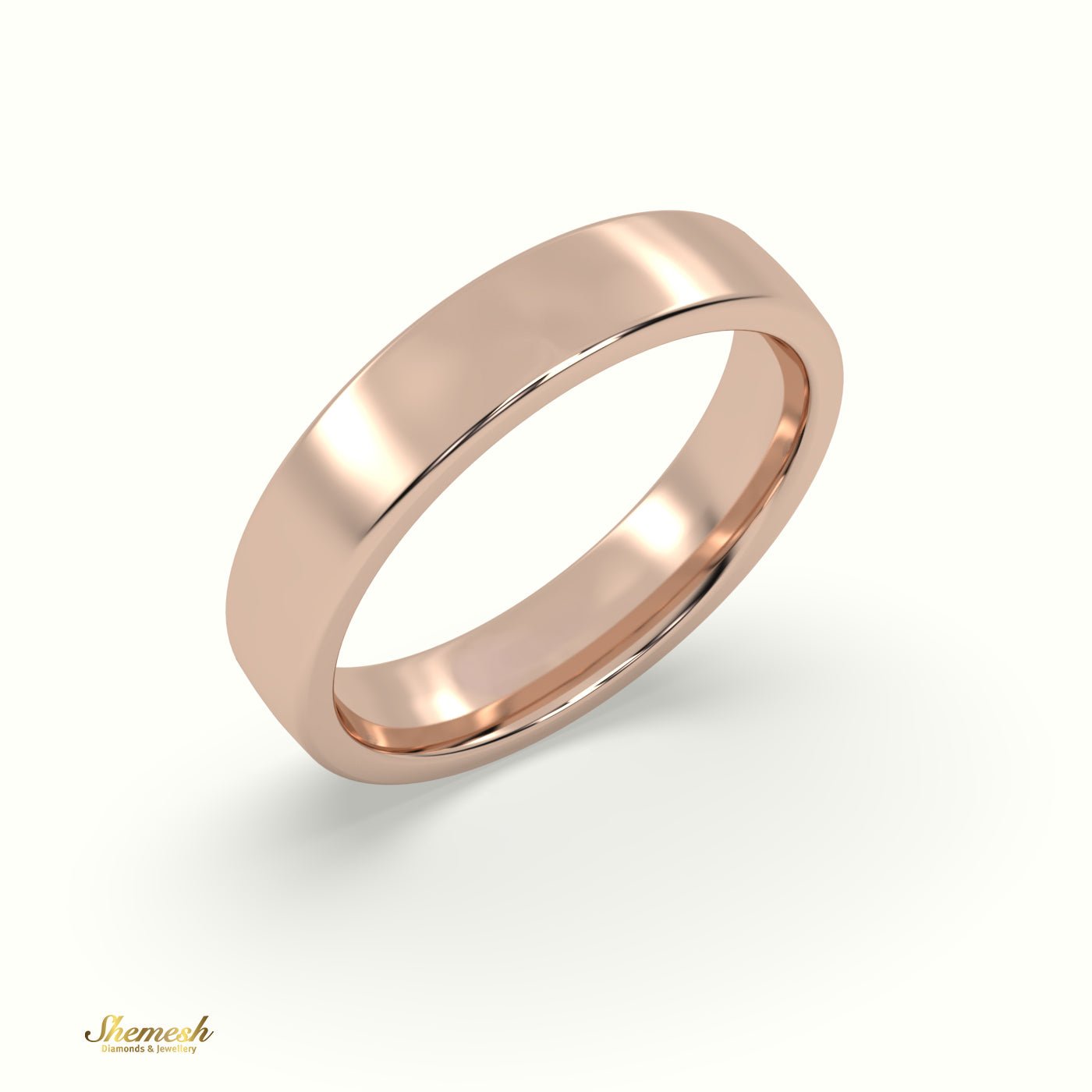 18K Gold Comfort Fit Classic Wedding Band for Men - shemesh_diamonds