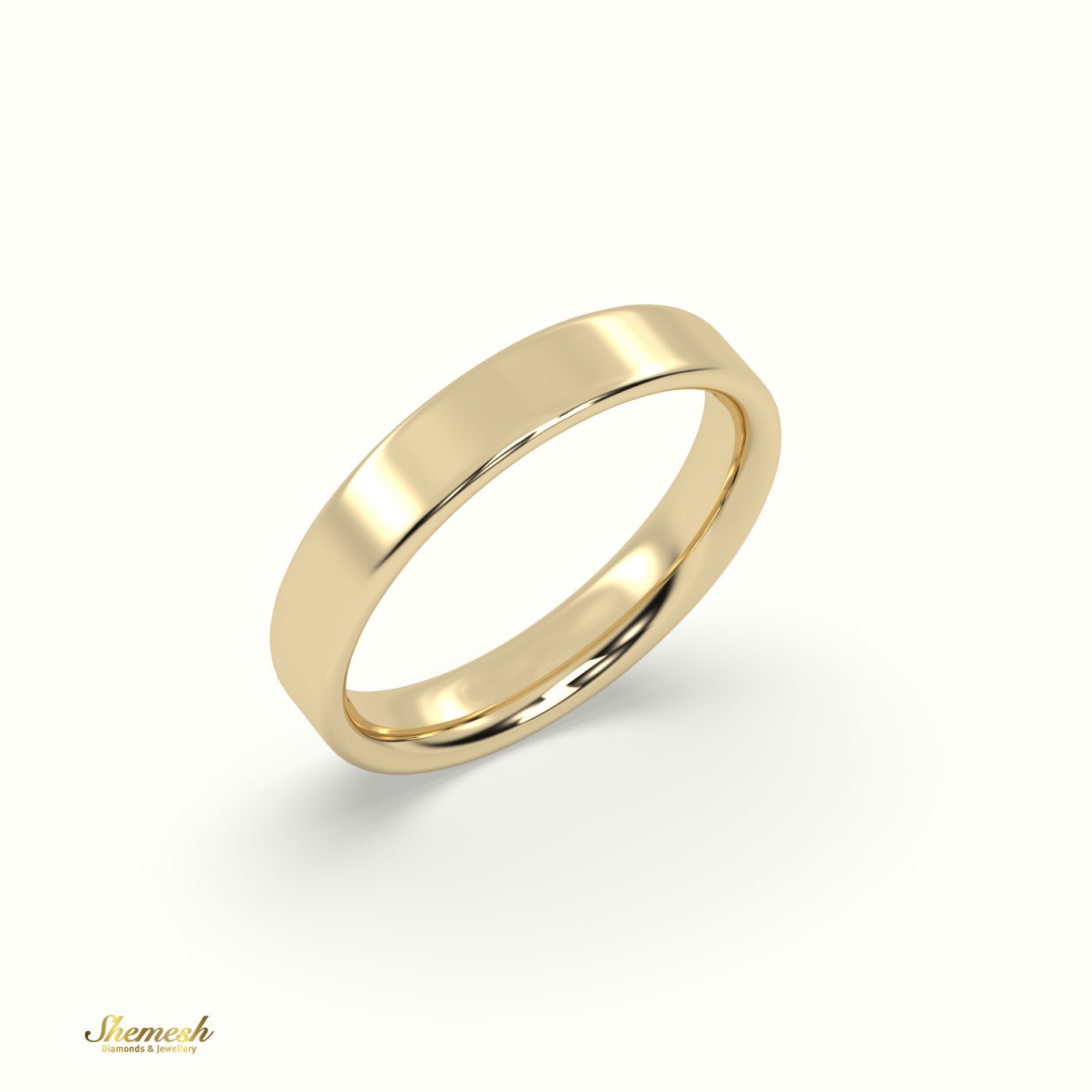 18K Gold Time - Honoured Heavy Weight Flat D Court Wedding Band - shemesh_diamonds