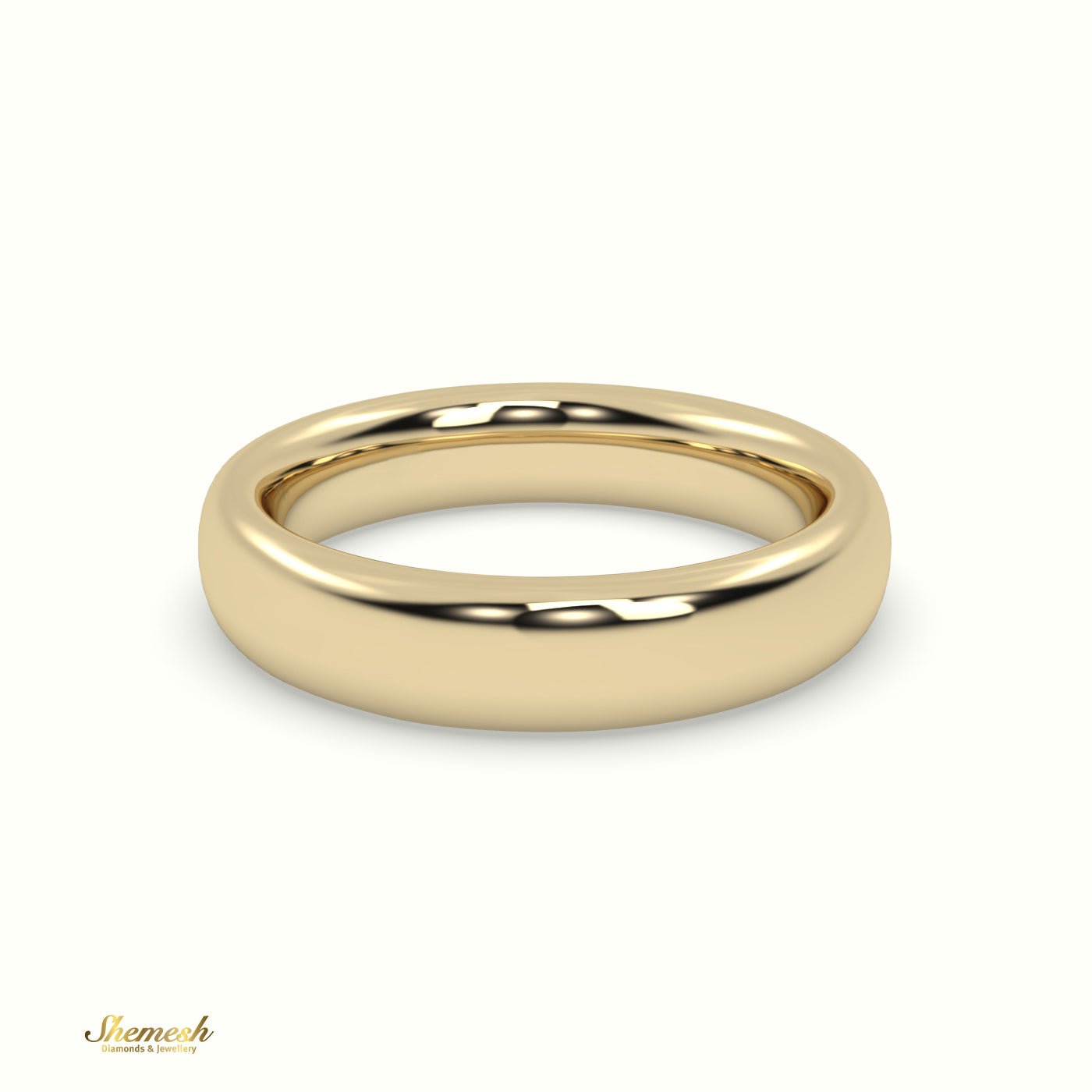 18K Gold Chunky Hand Carved Classic Wedding Band - shemesh_diamonds