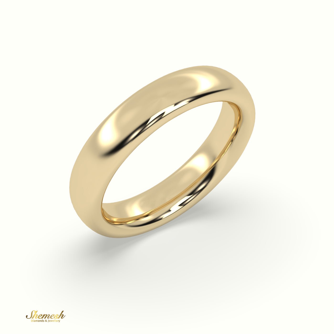 18K Gold Chunky Hand Carved Classic Wedding Band - shemesh_diamonds