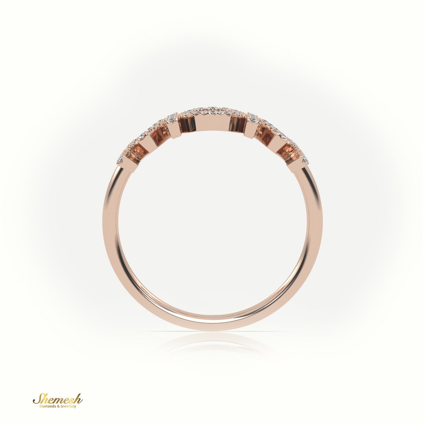 18K Gold Round Cut Diamonds "MOM" Ring - shemesh_diamonds